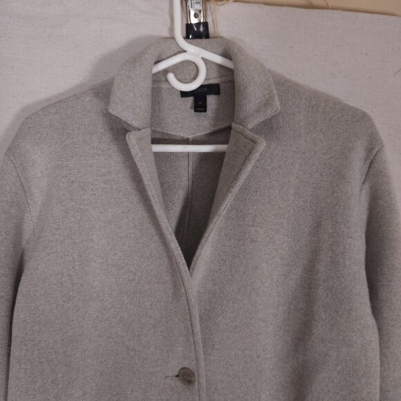 J.Crew Womens 100% Merino Wool Blazer Jacket M Gray Minimalist Career Office - Picture 12 of 14